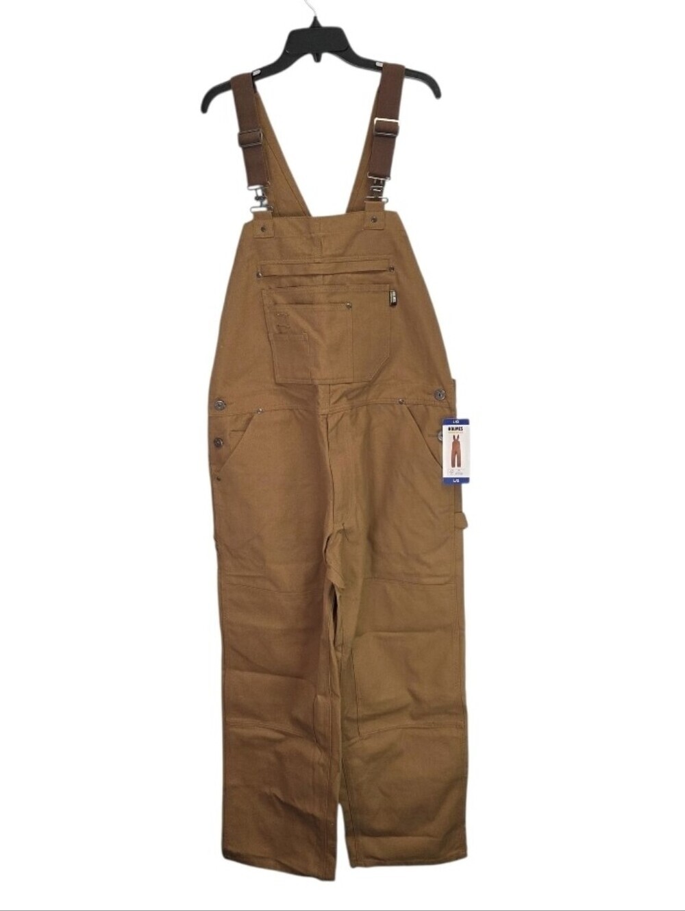 Holmes Workwear Men's Canvas Cotton Brown Bib Overalls Size Large New!